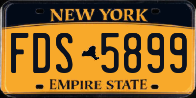 NY license plate FDS5899