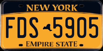 NY license plate FDS5905