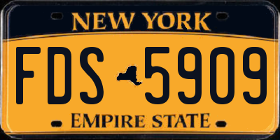NY license plate FDS5909