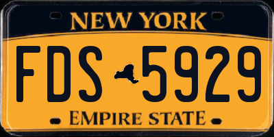 NY license plate FDS5929