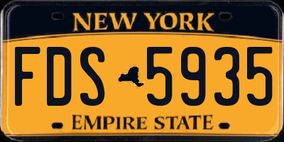 NY license plate FDS5935