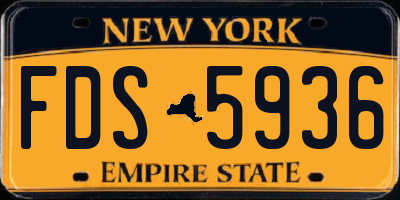 NY license plate FDS5936