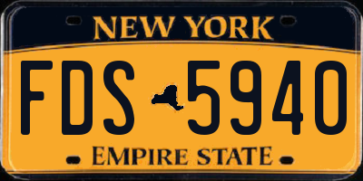 NY license plate FDS5940