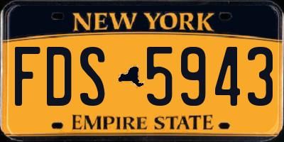 NY license plate FDS5943