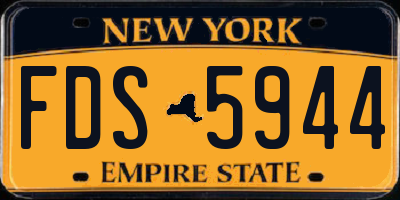 NY license plate FDS5944