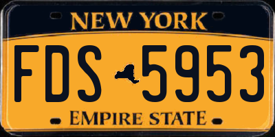 NY license plate FDS5953