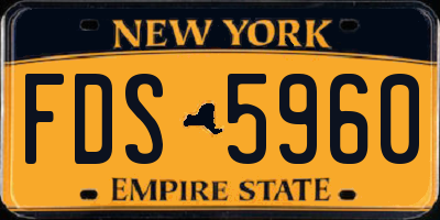 NY license plate FDS5960