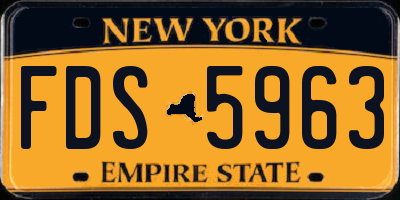 NY license plate FDS5963