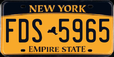 NY license plate FDS5965