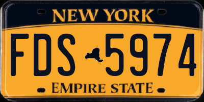 NY license plate FDS5974