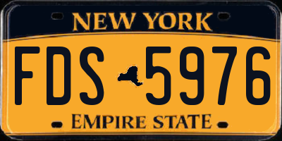 NY license plate FDS5976