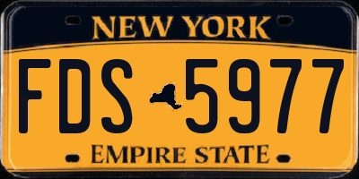 NY license plate FDS5977