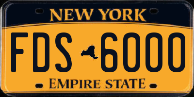 NY license plate FDS6000
