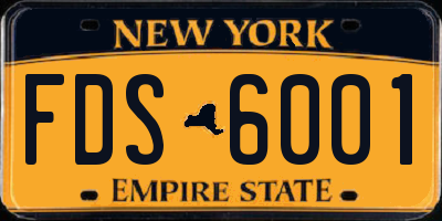 NY license plate FDS6001