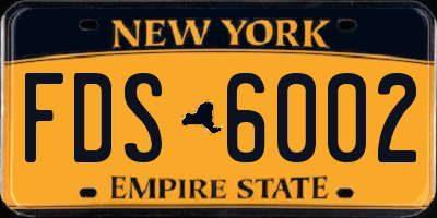 NY license plate FDS6002