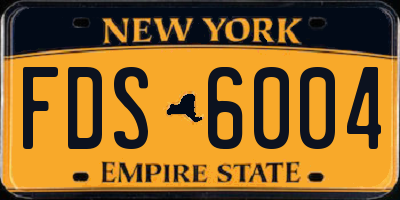 NY license plate FDS6004