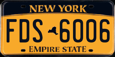 NY license plate FDS6006