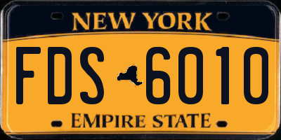 NY license plate FDS6010