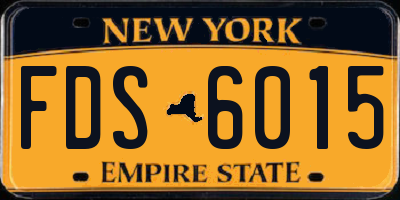 NY license plate FDS6015