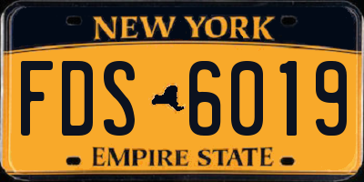 NY license plate FDS6019