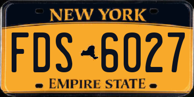 NY license plate FDS6027