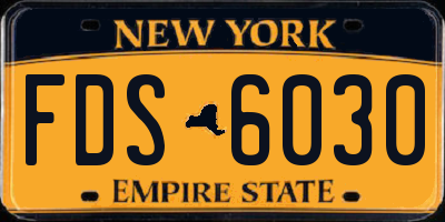 NY license plate FDS6030