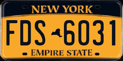 NY license plate FDS6031