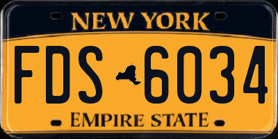 NY license plate FDS6034