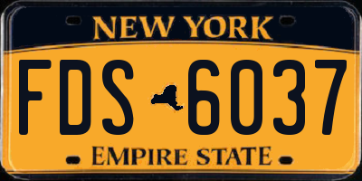 NY license plate FDS6037