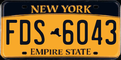 NY license plate FDS6043
