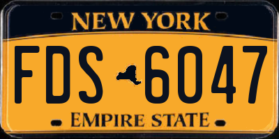 NY license plate FDS6047