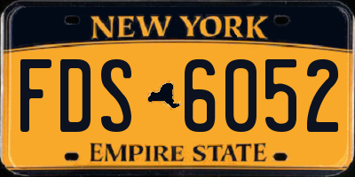 NY license plate FDS6052