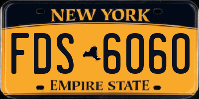 NY license plate FDS6060