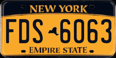 NY license plate FDS6063