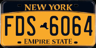 NY license plate FDS6064