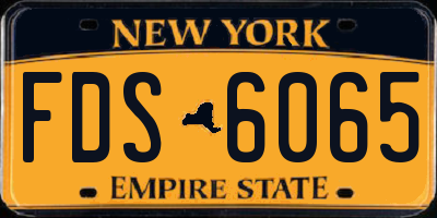 NY license plate FDS6065