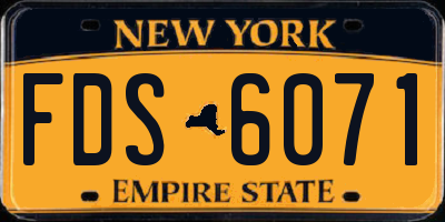 NY license plate FDS6071