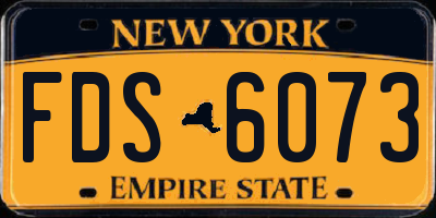 NY license plate FDS6073