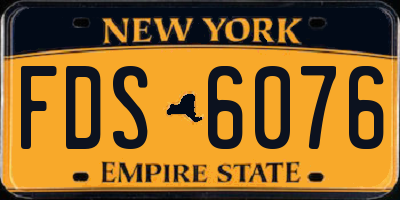 NY license plate FDS6076