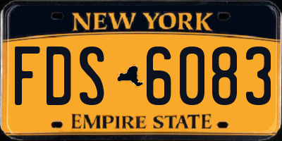 NY license plate FDS6083