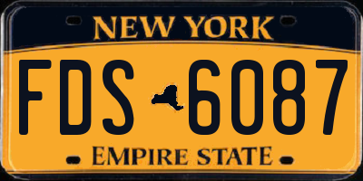 NY license plate FDS6087