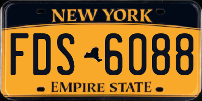 NY license plate FDS6088