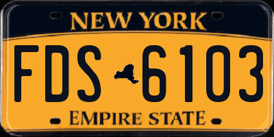 NY license plate FDS6103
