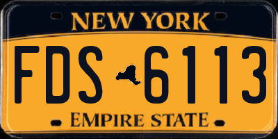 NY license plate FDS6113