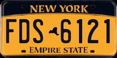 NY license plate FDS6121