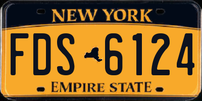 NY license plate FDS6124