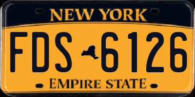 NY license plate FDS6126