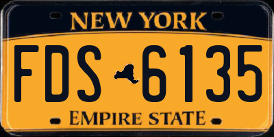 NY license plate FDS6135