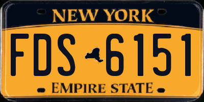 NY license plate FDS6151