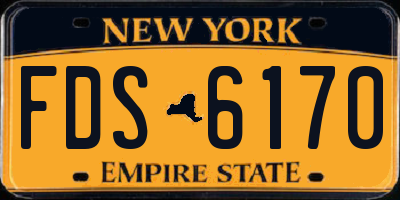 NY license plate FDS6170